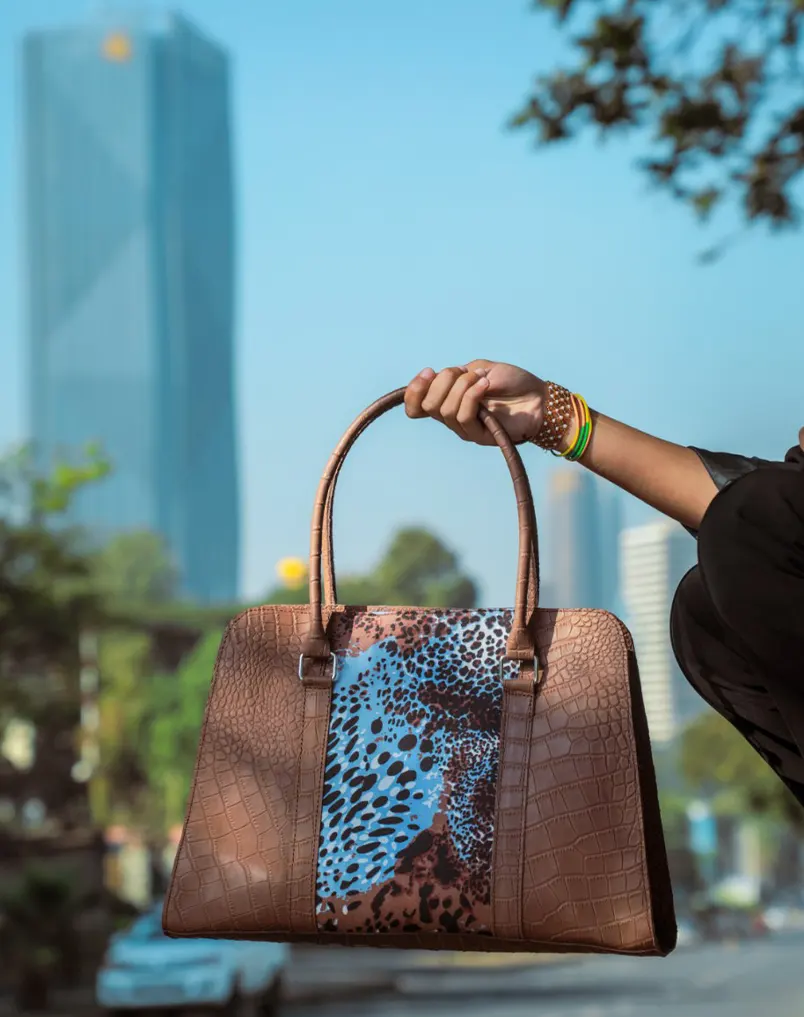 Handcrafted Dark Brown Ethiopian Leather Bag